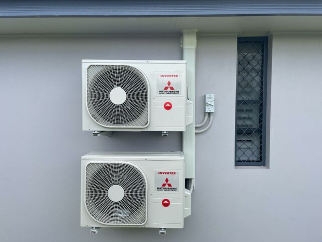 2 x 2.5kw Mitsubishi Heavy Industries split system aircon installed for one of a great customers in Redlandbay